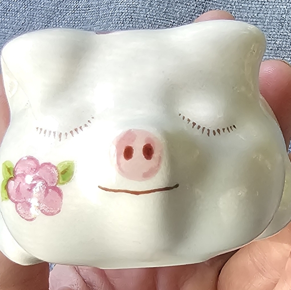 Vintage 1978 Ceramic Scented Potpourri Diffuser, Floral Pig - Picture 4 of 6